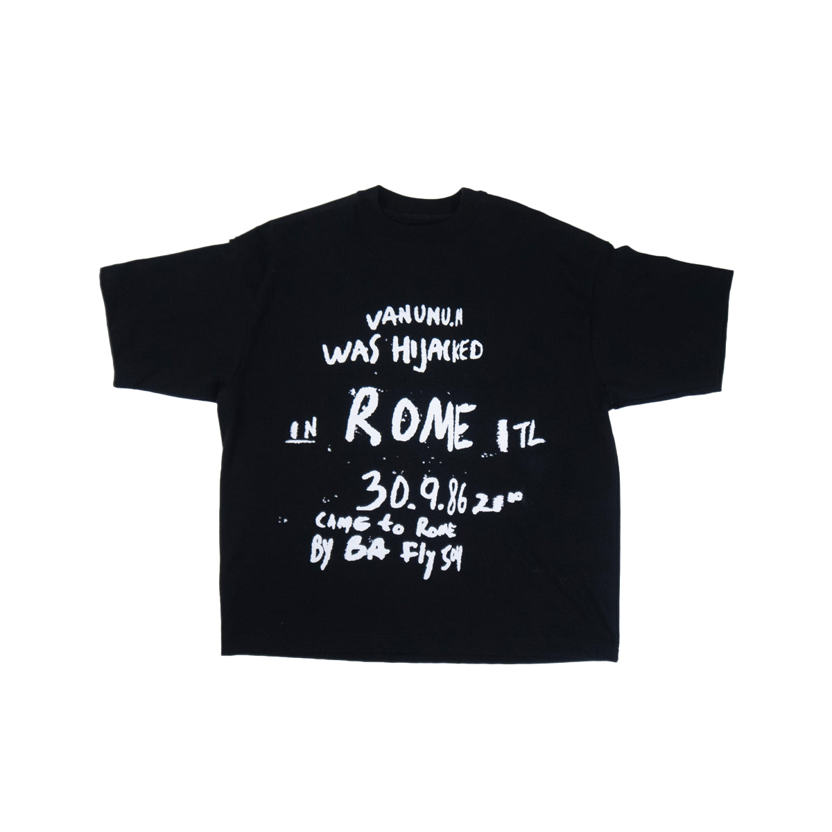 hijacked in rome tee in black