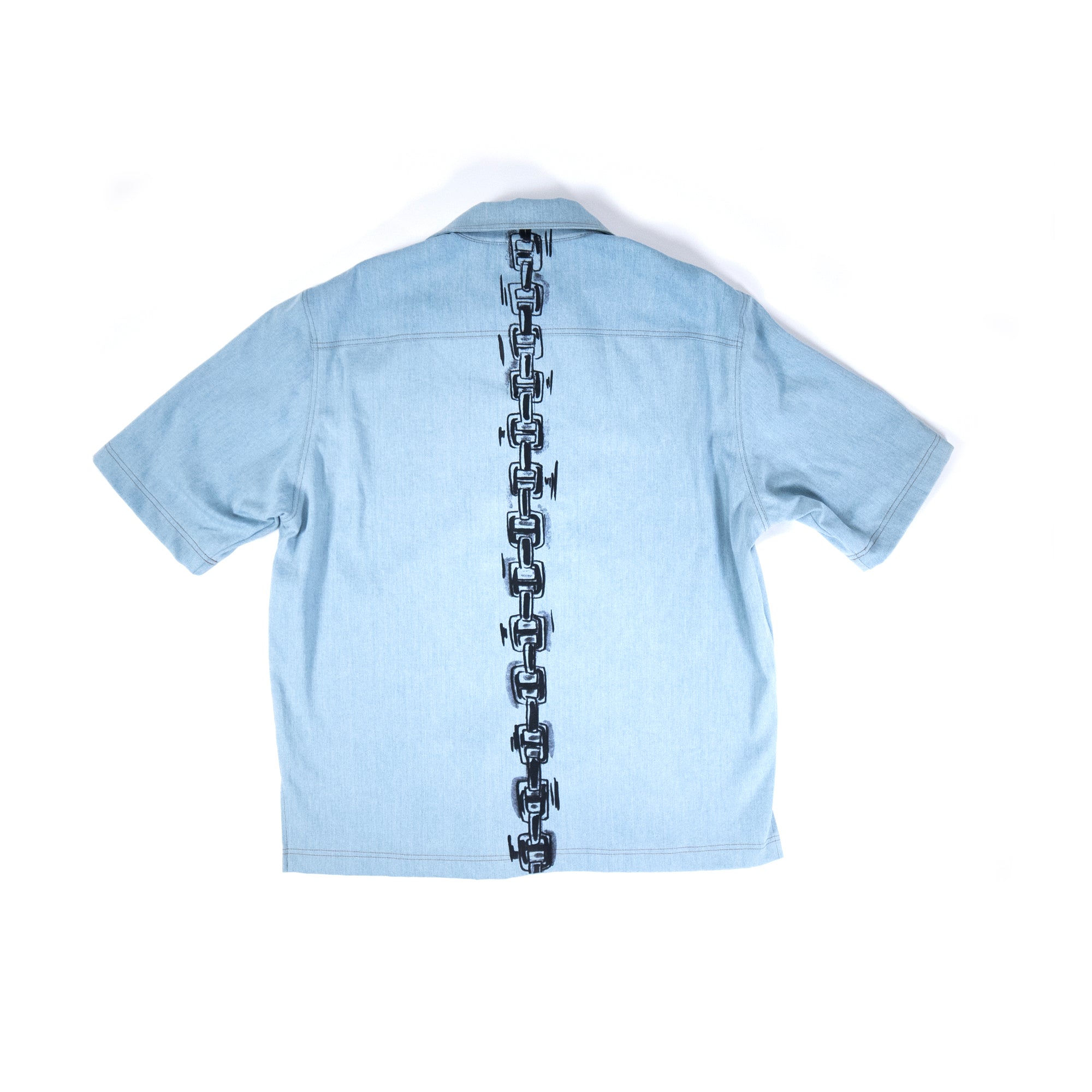 spine denim button shirt