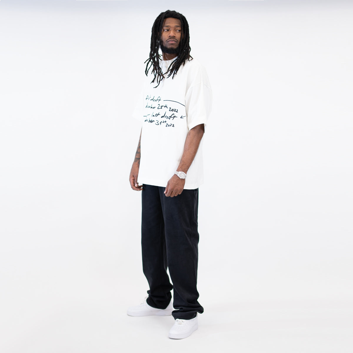 draft tee in white